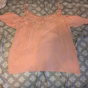 Light pink blouse with lace